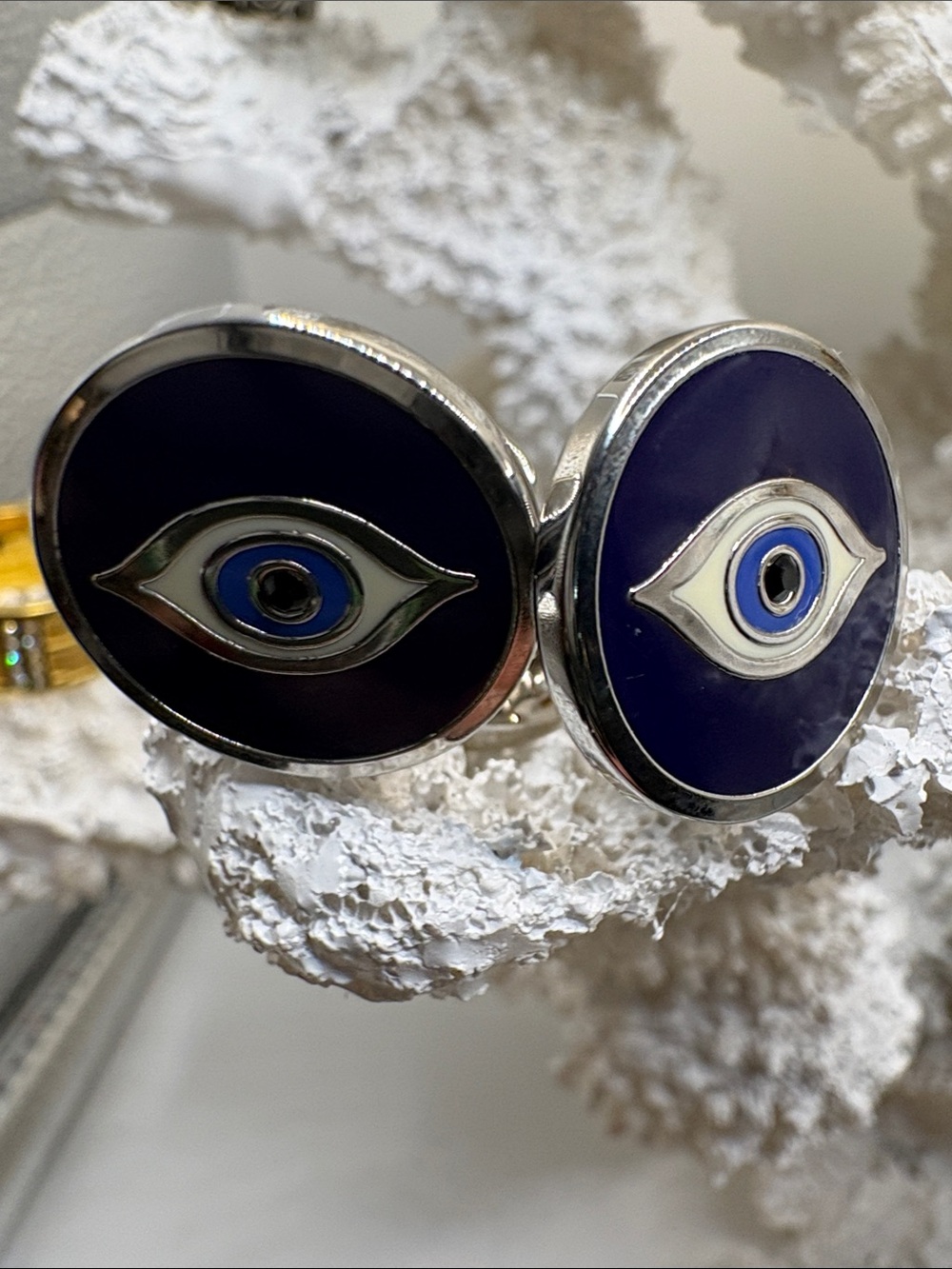 Men's or Women’s Evil Eye Cufflinks - Navy and Blue